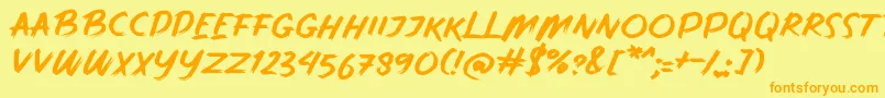 Digress Font – Orange Fonts on Yellow Background