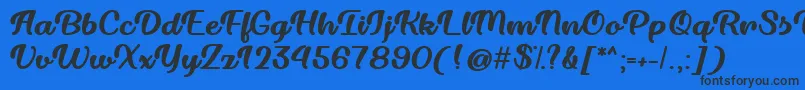 Dillon the Cat   Font – Black Fonts on Blue Background