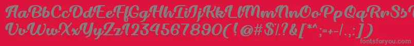 Dillon the Cat   Font – Gray Fonts on Red Background