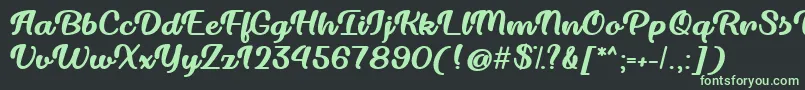 Dillon the Cat   Font – Green Fonts on Black Background