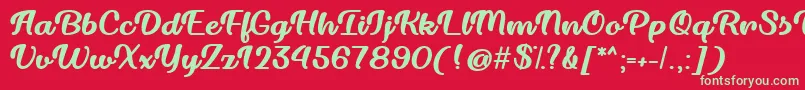 Dillon the Cat   Font – Green Fonts on Red Background