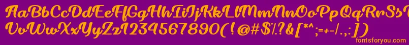 Dillon the Cat   Font – Orange Fonts on Purple Background