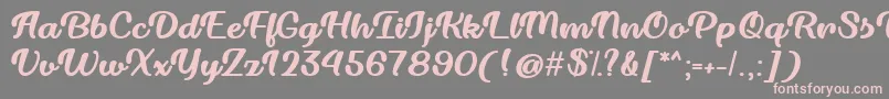 fuente Dillon the Cat   – Fuentes Rosadas Sobre Fondo Gris