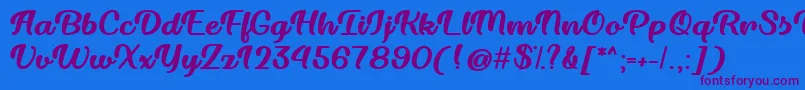 Dillon the Cat   Font – Purple Fonts on Blue Background