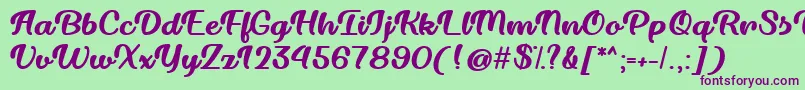 Dillon the Cat   Font – Purple Fonts on Green Background