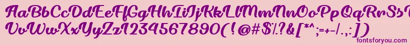 Dillon the Cat   Font – Purple Fonts on Pink Background