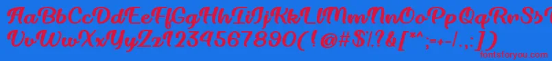 Dillon the Cat   Font – Red Fonts on Blue Background