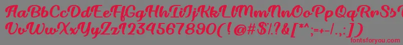 Dillon the Cat  -Schriftart – Rote Schriften auf grauem Hintergrund