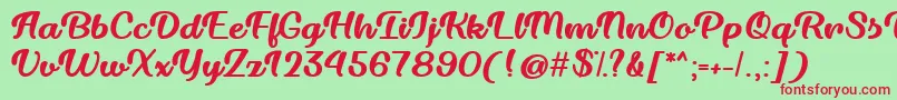 Dillon the Cat  -Schriftart – Rote Schriften auf grünem Hintergrund