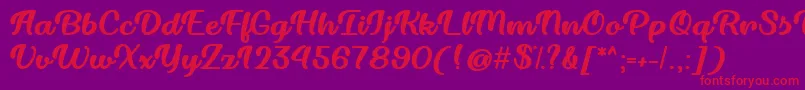 Dillon the Cat   Font – Red Fonts on Purple Background