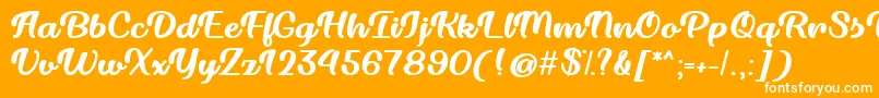 Шрифт Dillon the Cat   – белые шрифты на оранжевом фоне