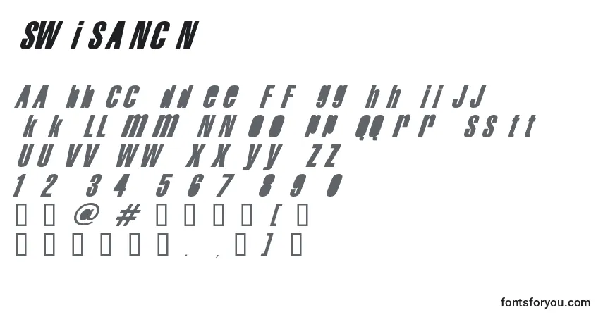 Шрифт Swisancn – алфавит, цифры, специальные символы