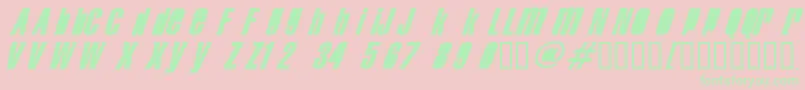 Swisancn Font – Green Fonts on Pink Background