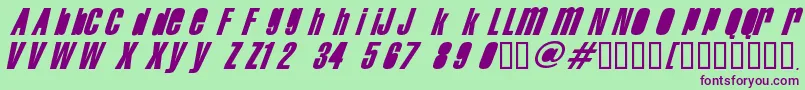 Swisancn Font – Purple Fonts on Green Background