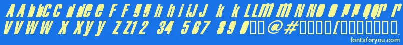 Swisancn Font – Yellow Fonts on Blue Background