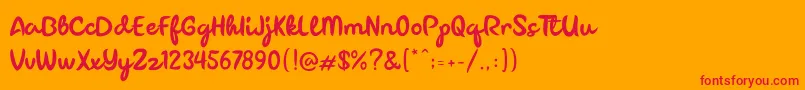 Dillova Font – Red Fonts on Orange Background