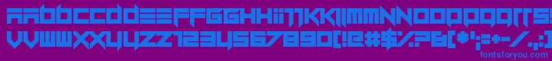 Шрифт Dillydallier Straight – синие шрифты на фиолетовом фоне
