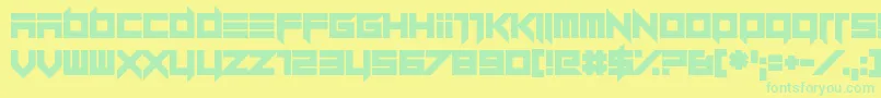 Fonte Dillydallier Straight – fontes verdes em um fundo amarelo