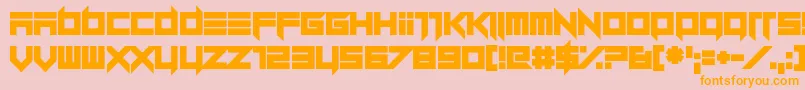 Fonte Dillydallier Straight – fontes laranjas em um fundo rosa