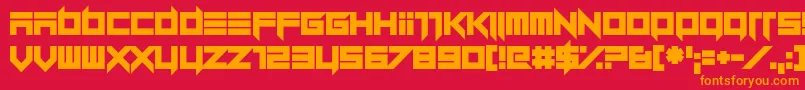 Dillydallier Straight Font – Orange Fonts on Red Background