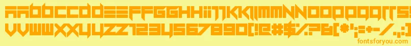Dillydallier Straight-fontti – oranssit fontit keltaisella taustalla