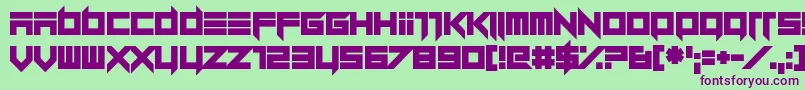 Dillydallier Straight Font – Purple Fonts on Green Background