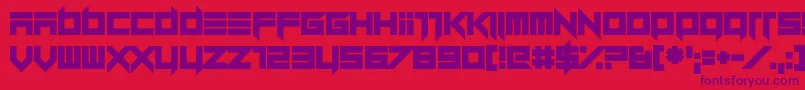フォントDillydallier Straight – 赤い背景に紫のフォント