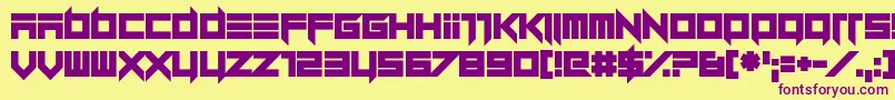 Шрифт Dillydallier Straight – фиолетовые шрифты на жёлтом фоне