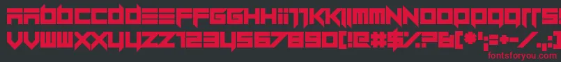 Dillydallier Straight Font – Red Fonts on Black Background