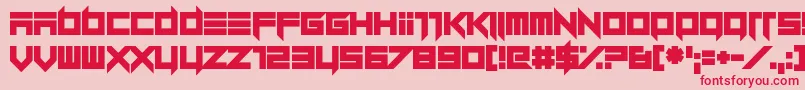 Dillydallier Straight-Schriftart – Rote Schriften auf rosa Hintergrund
