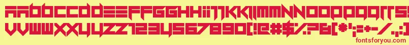 Dillydallier Straight Font – Red Fonts on Yellow Background