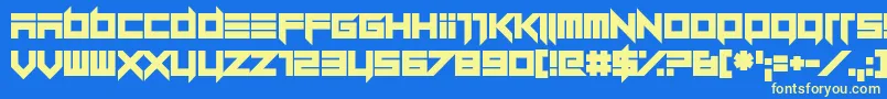 Dillydallier Straight Font – Yellow Fonts on Blue Background