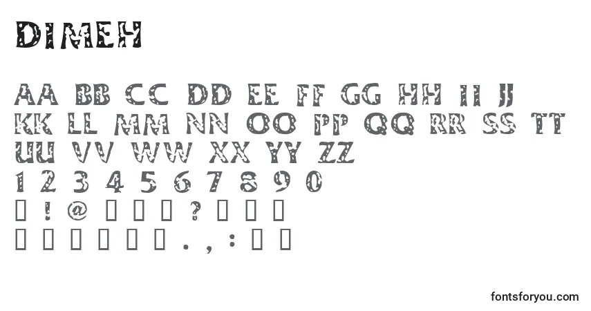 Czcionka DIMEH    (125083) – alfabet, cyfry, specjalne znaki