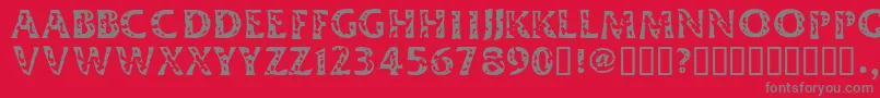 DIMEH   -Schriftart – Graue Schriften auf rotem Hintergrund