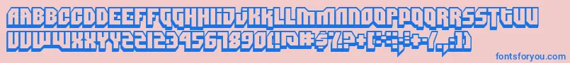 フォントDIMIS    – ピンクの背景に青い文字