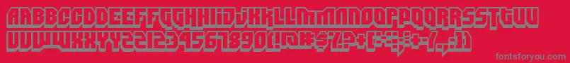 フォントDIMIS    – 赤い背景に灰色の文字