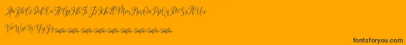 dimmya demo-Schriftart – Schwarze Schriften auf orangefarbenem Hintergrund