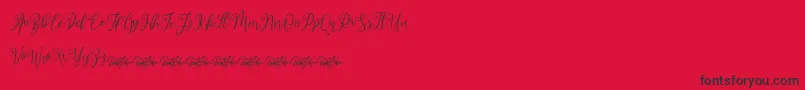 Fonte dimmya demo – fontes pretas em um fundo vermelho