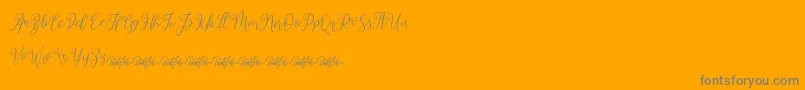 dimmya demo-Schriftart – Graue Schriften auf orangefarbenem Hintergrund