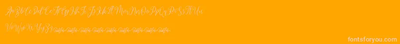 dimmya demo Font – Pink Fonts on Orange Background