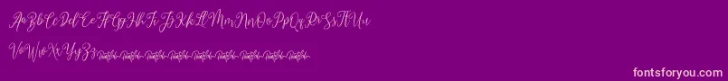 dimmya demo Font – Pink Fonts on Purple Background