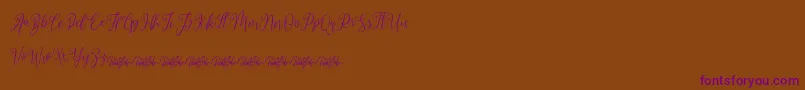 dimmya demo Font – Purple Fonts on Brown Background