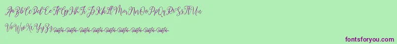 dimmya demo Font – Purple Fonts on Green Background