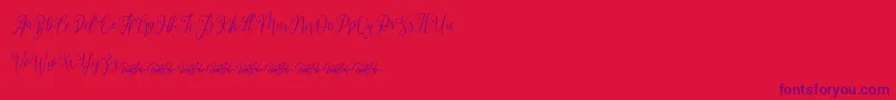 dimmya demo-Schriftart – Violette Schriften auf rotem Hintergrund