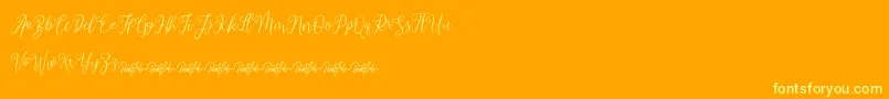 dimmya demo Font – Yellow Fonts on Orange Background
