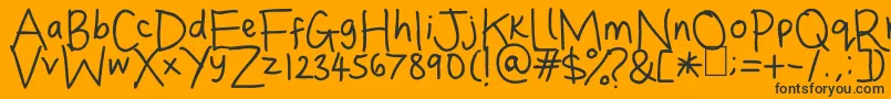 Dina s Handwriting Font – Black Fonts on Orange Background