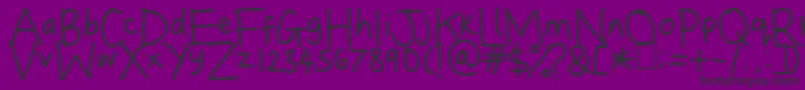 Dina s Handwriting-Schriftart – Schwarze Schriften auf violettem Hintergrund