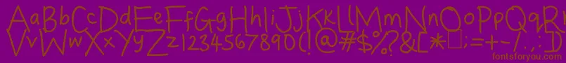 Dina s Handwriting Font – Brown Fonts on Purple Background