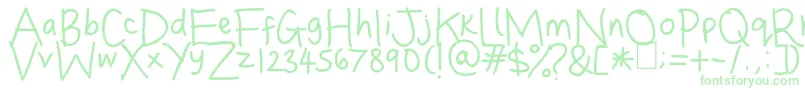 Dina s Handwriting Font – Green Fonts on White Background