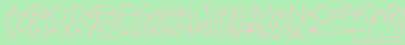 Шрифт Dina s Handwriting – розовые шрифты на зелёном фоне